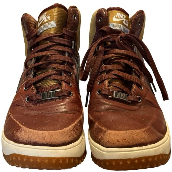 Nike Lunar Force 1 Duck Boot Women's Size 6.5 Sneakerboot Maroon Gum Bottom - Picture 4 of 8